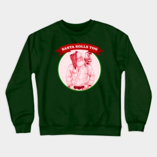 Santa Claus jiu jitsu, judo - Christmas bjj - happy elf Crewneck Sweatshirt